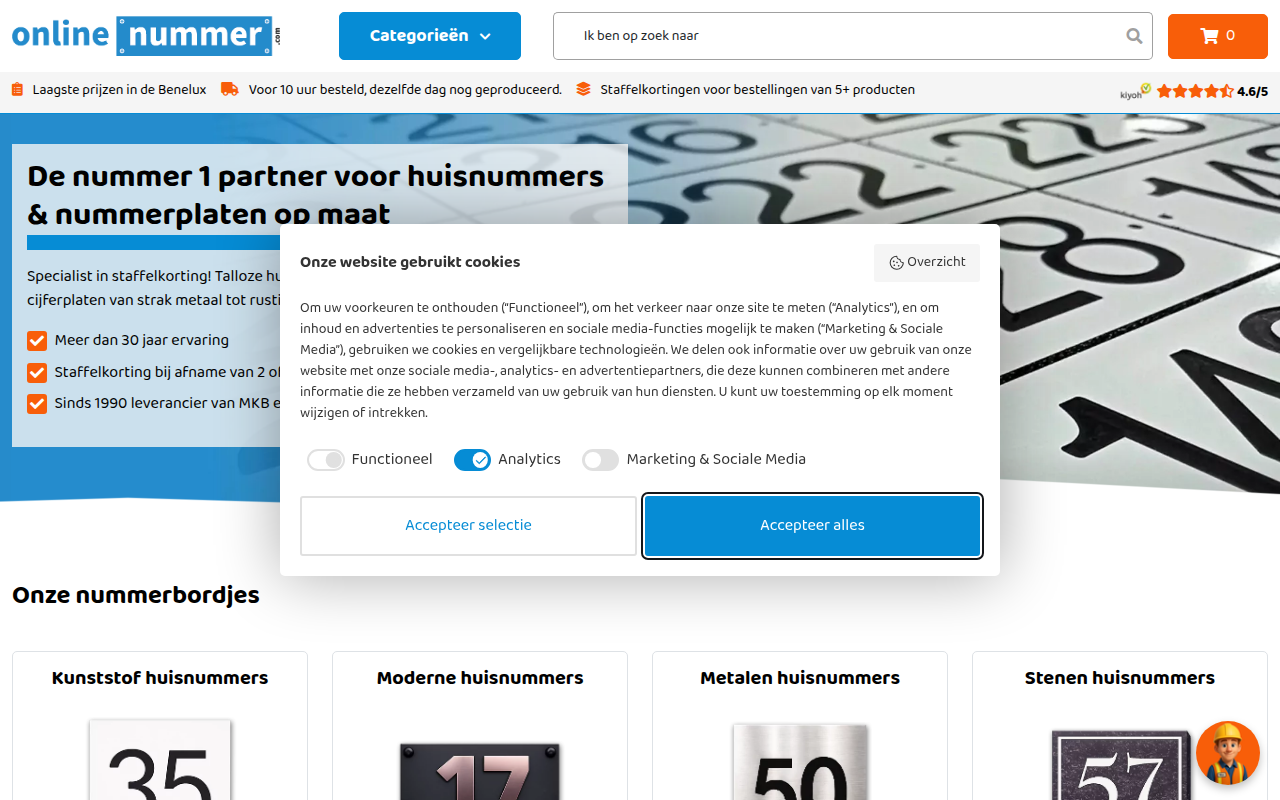 Screenshot van onlinenummer.com