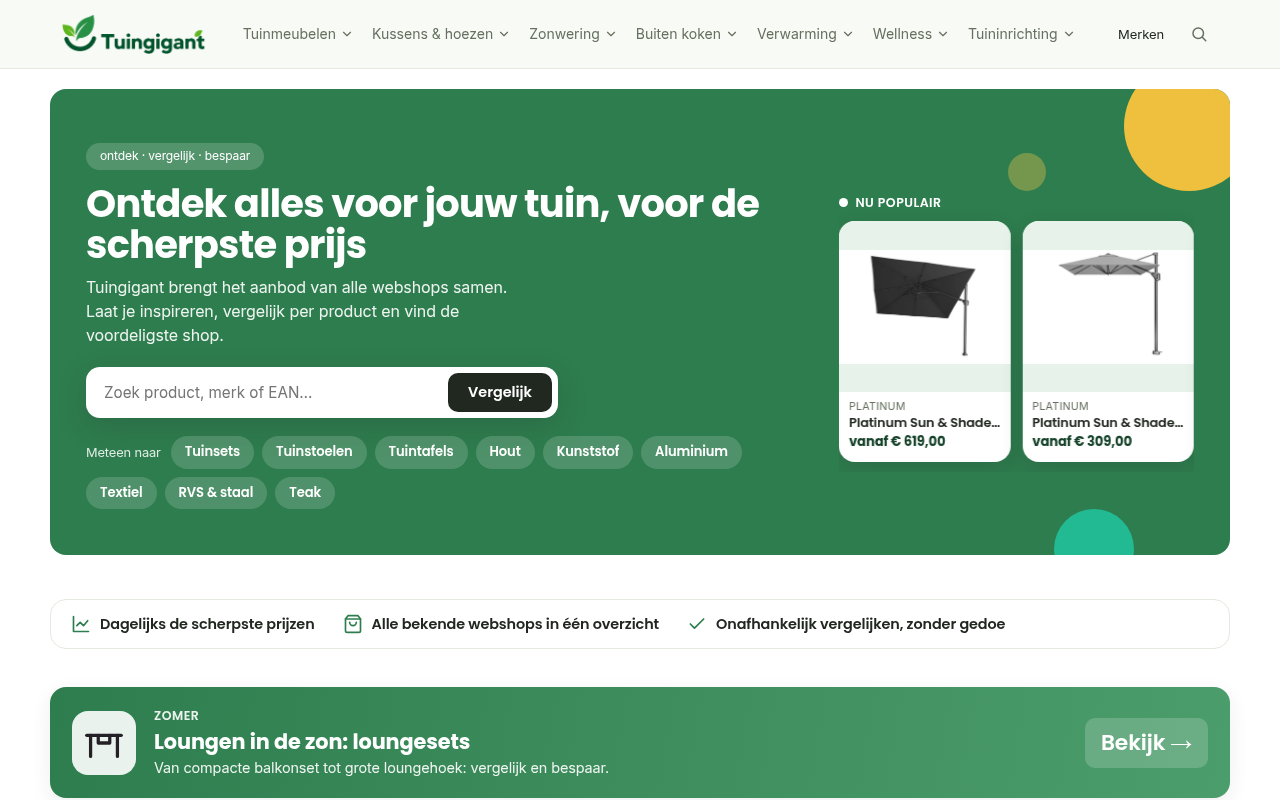 Screenshot van onlinetuingigant.nl
