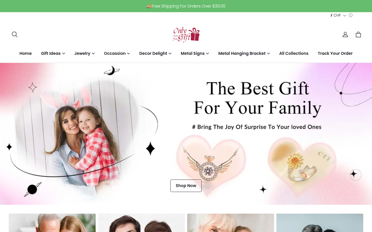 Screenshot van onlyforyougift.com