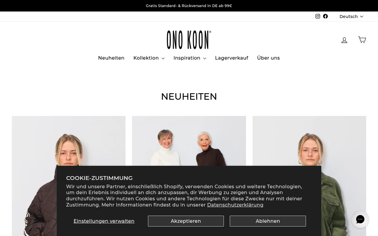 Screenshot van onokoon.shop