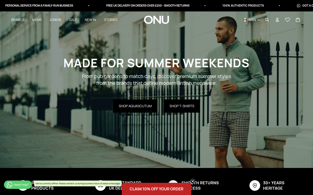 Screenshot van onudesignerwear.com