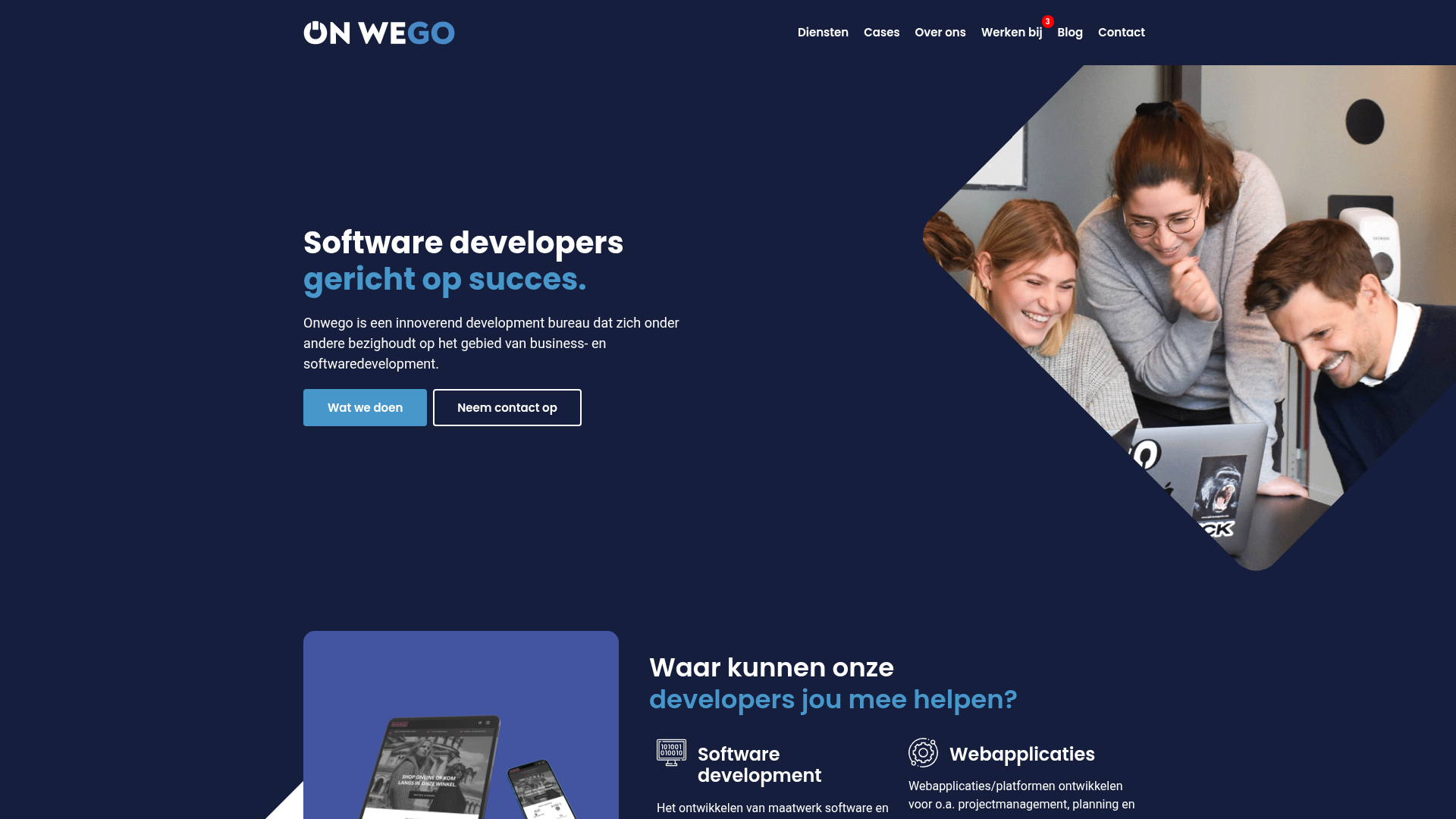 Screenshot van onwego.nl