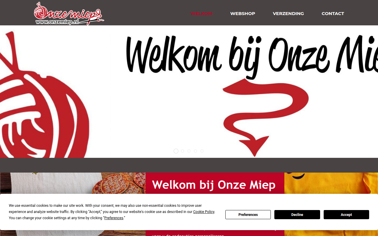 Screenshot van onzemiep.nl
