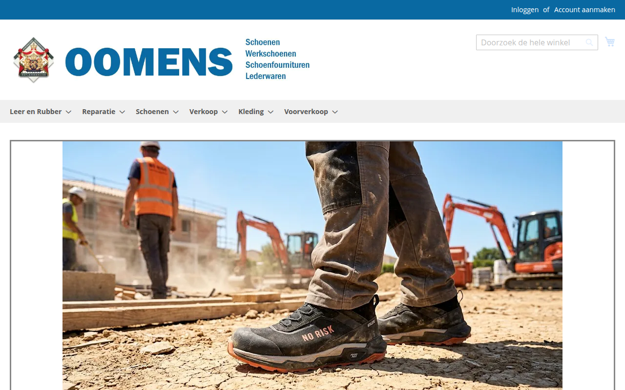 Screenshot van oomens-lederhandel.nl