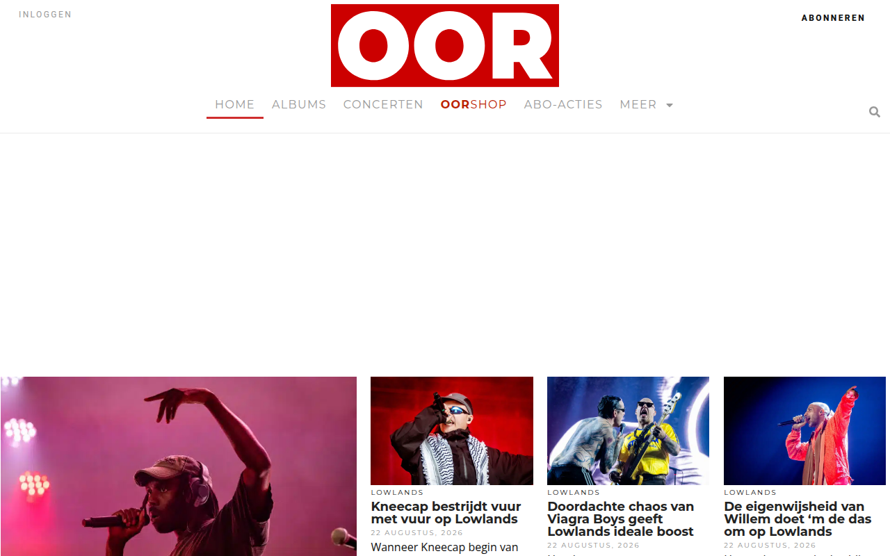 Screenshot van oor.nl