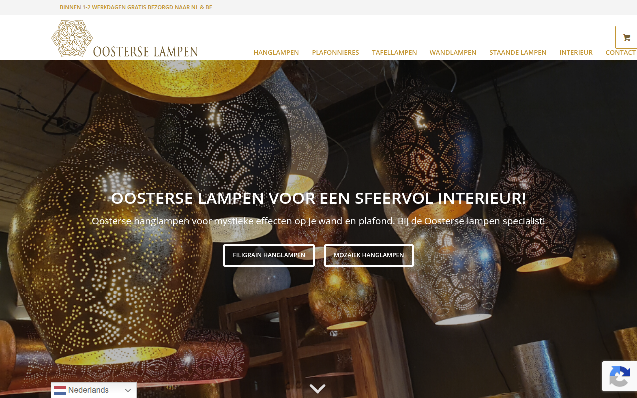 Screenshot van oosterselampen.nl