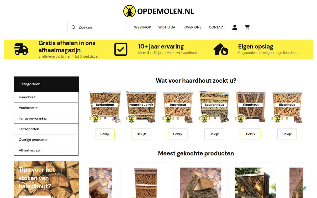 Screenshot van opdemolen.nl