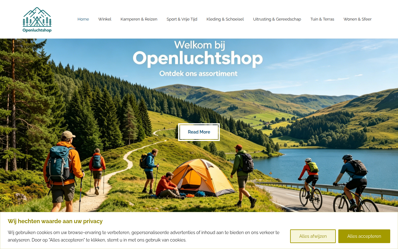 Screenshot van openluchtshop.com