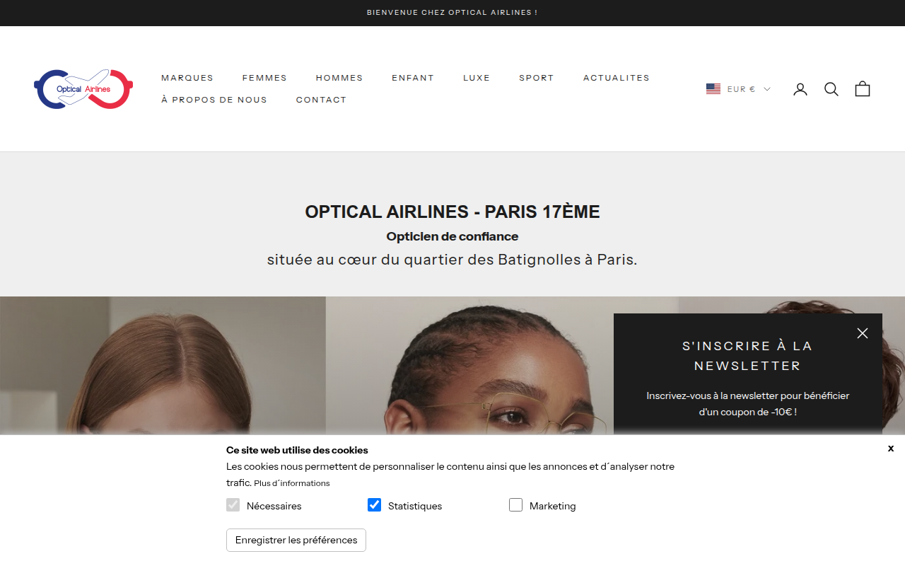 Screenshot van opticalairlines.com