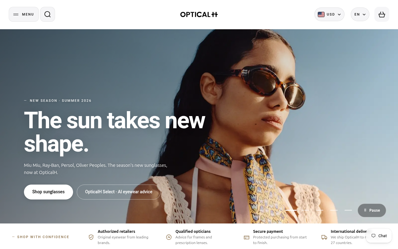 Screenshot van opticalh.com