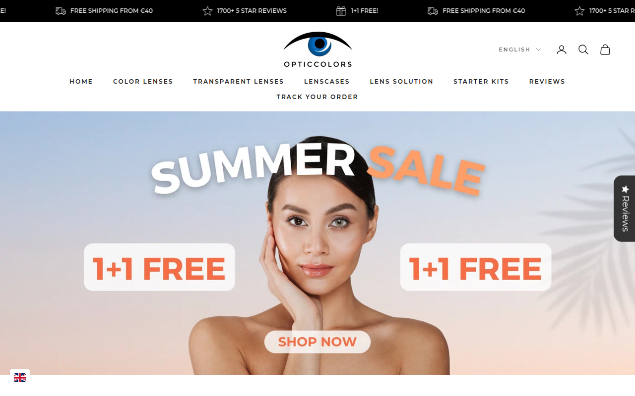 Screenshot van opticcolors.com