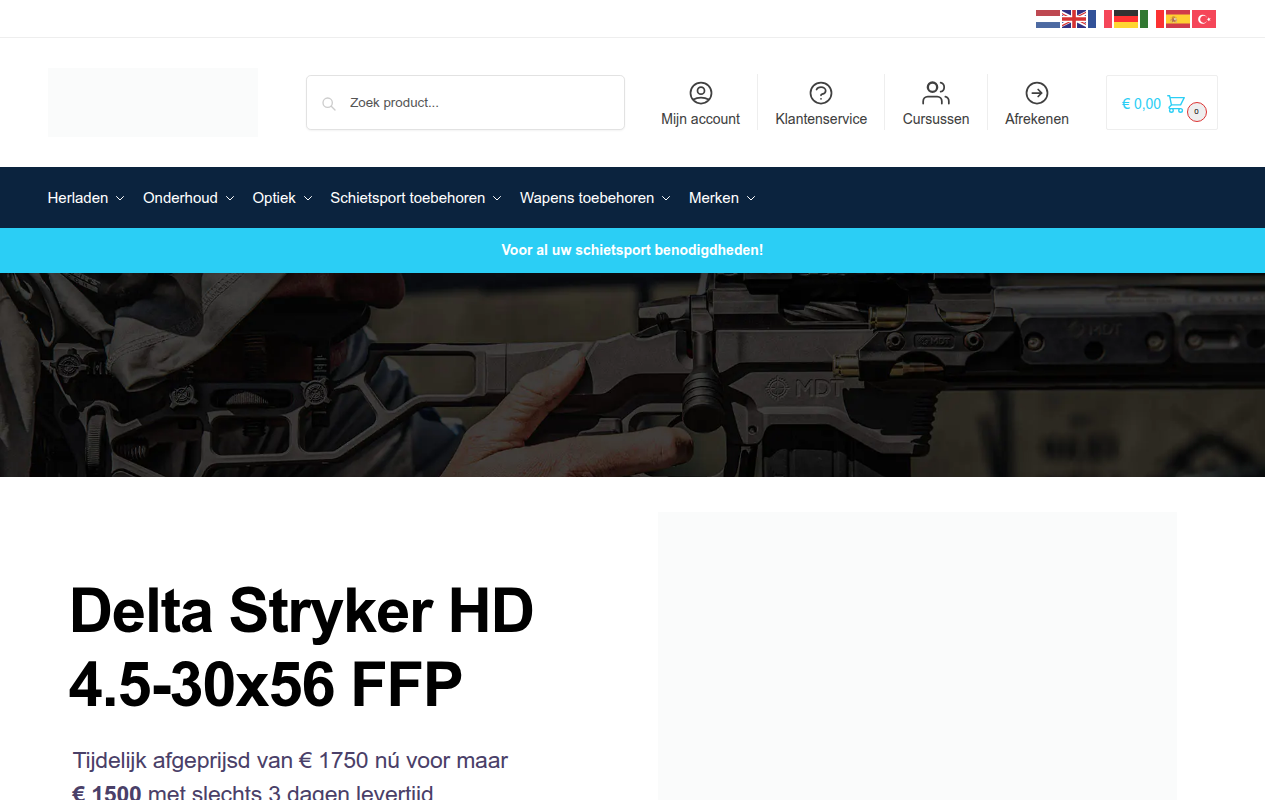 Screenshot van opticsandmore.be