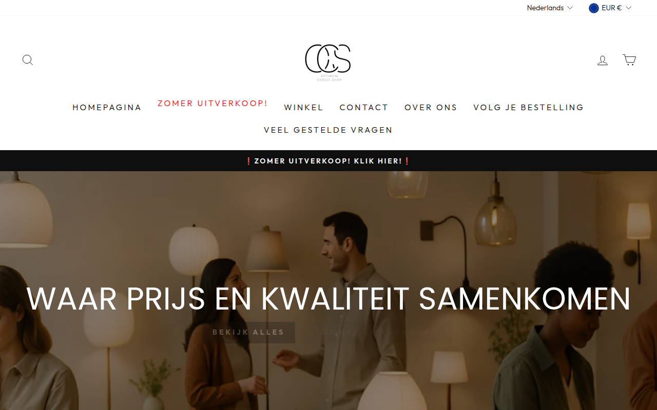Screenshot van optimumchoiceshop.nl