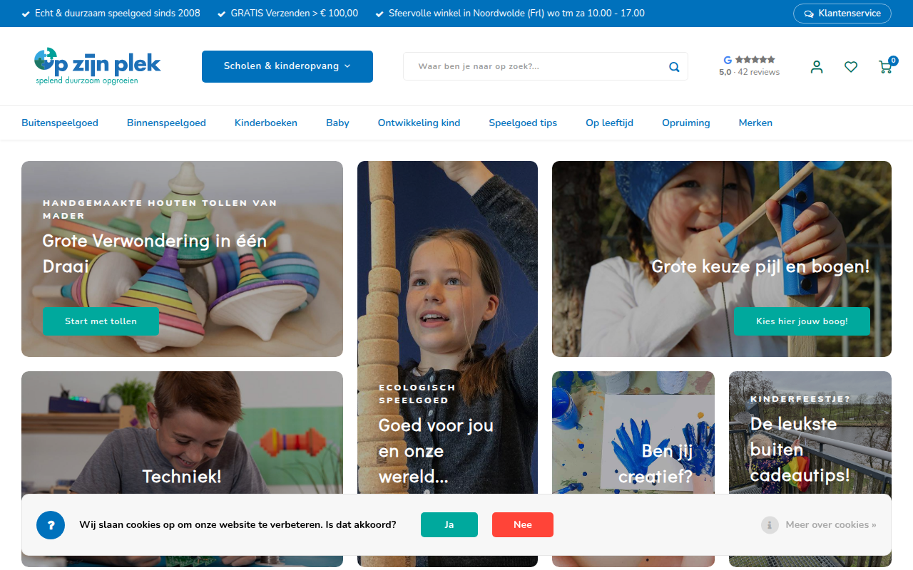 Screenshot van opzijnplek.nl