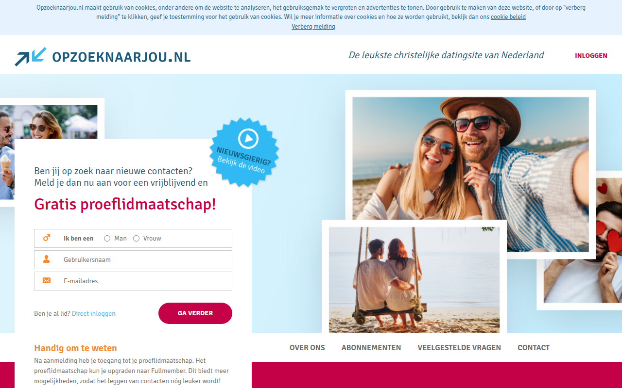 Screenshot van opzoeknaarjou.nl