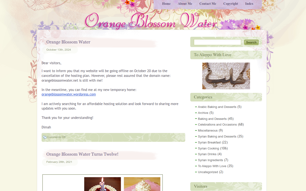 Screenshot van orangeblossomwater.net