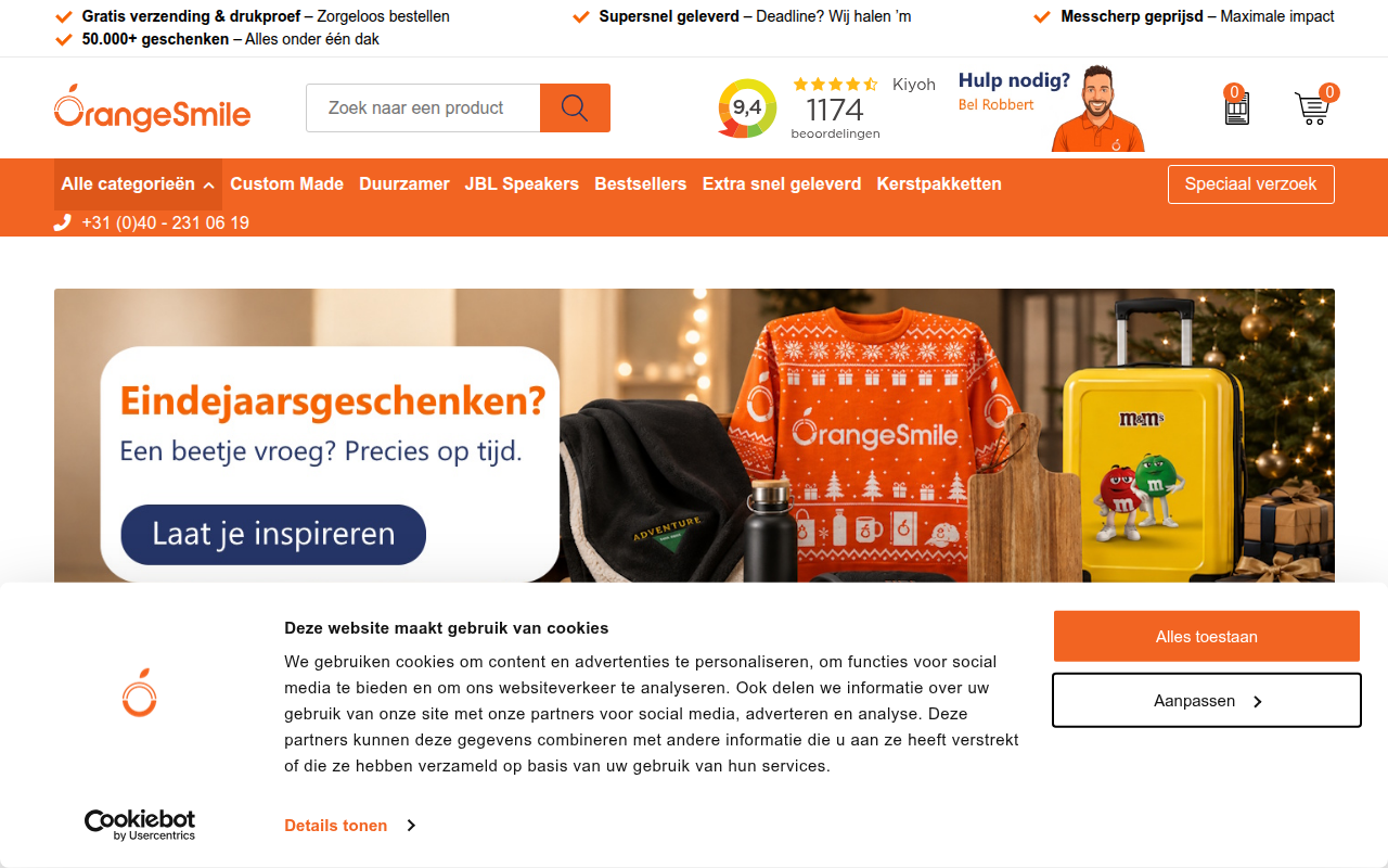 Screenshot van orangesmile.nl