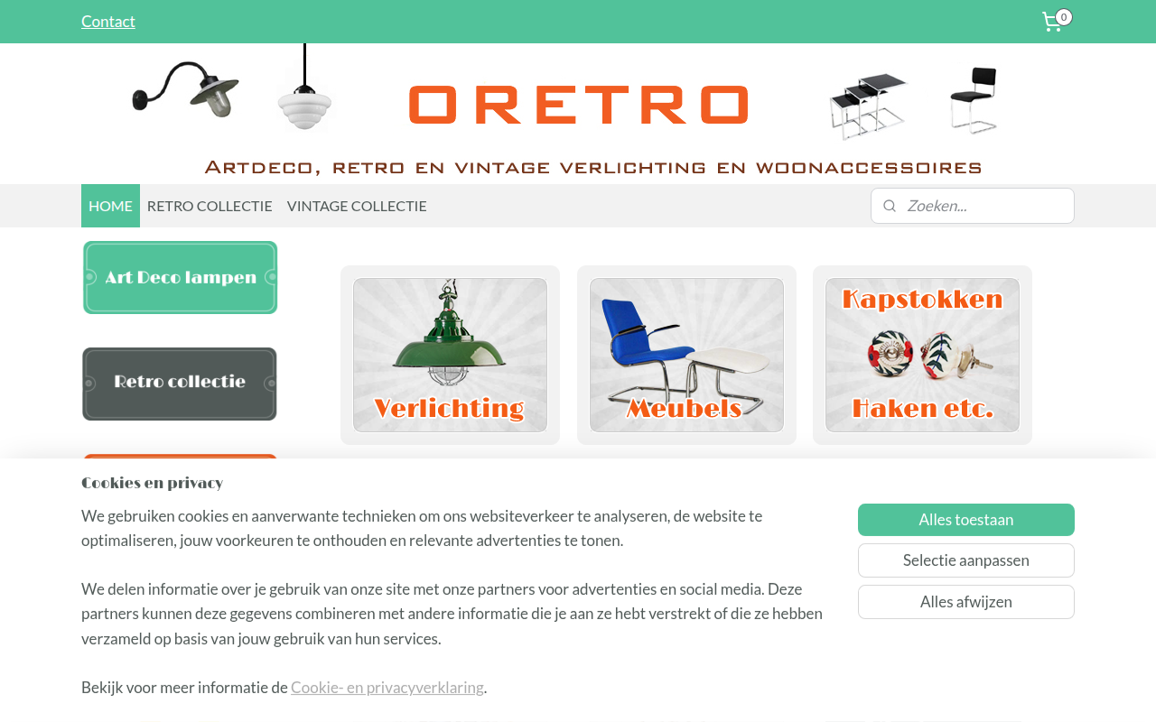 Screenshot van oretro.nl