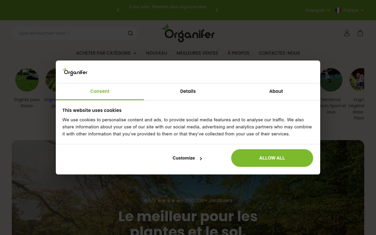 Screenshot van organifer.com