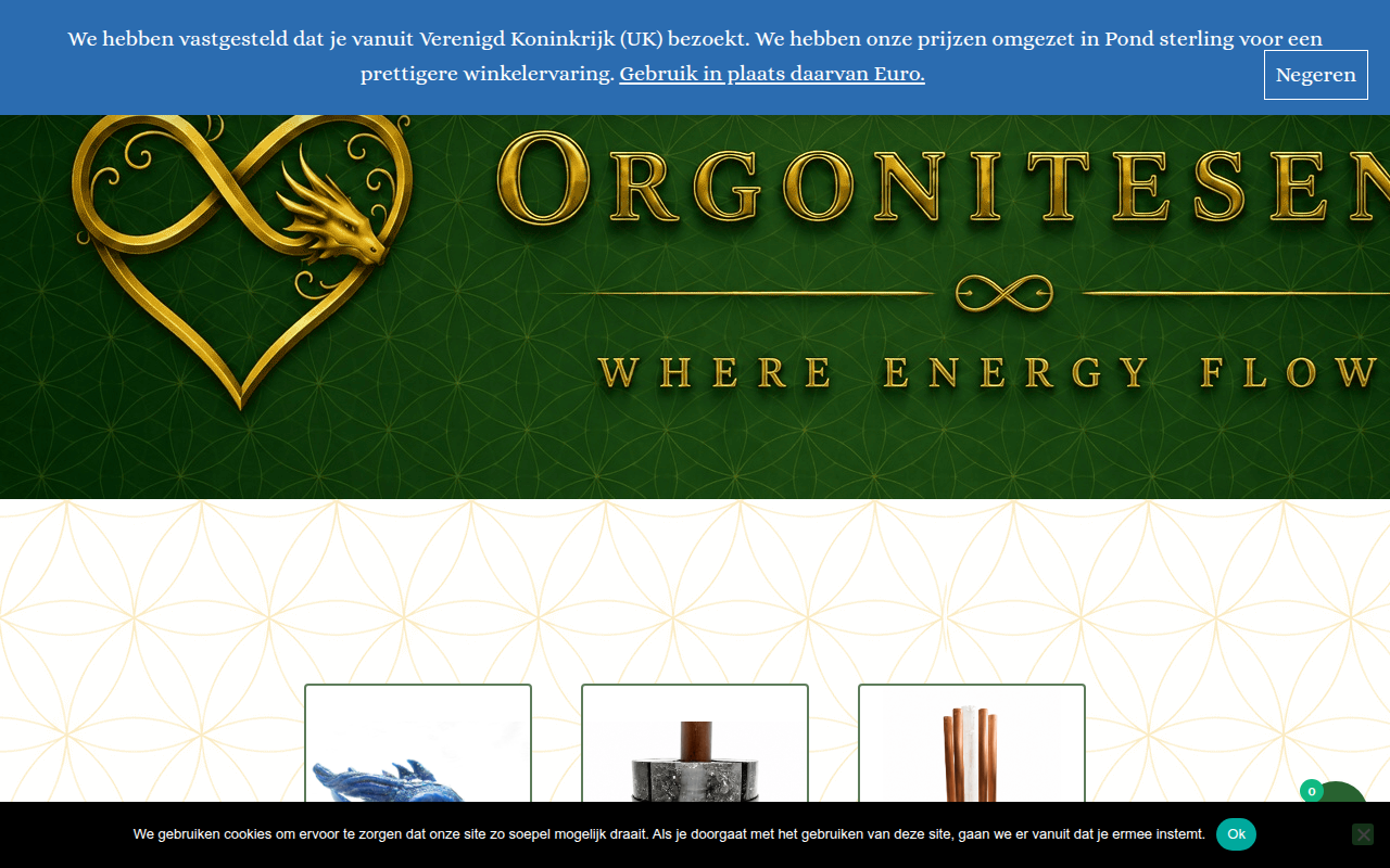 Screenshot van orgonitesenzo.com
