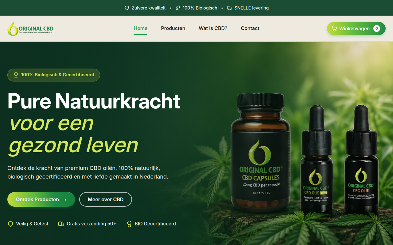 Screenshot van originalcbd.nl