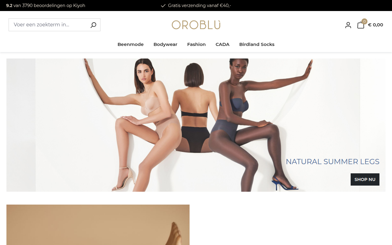 Screenshot van oroblu.nl