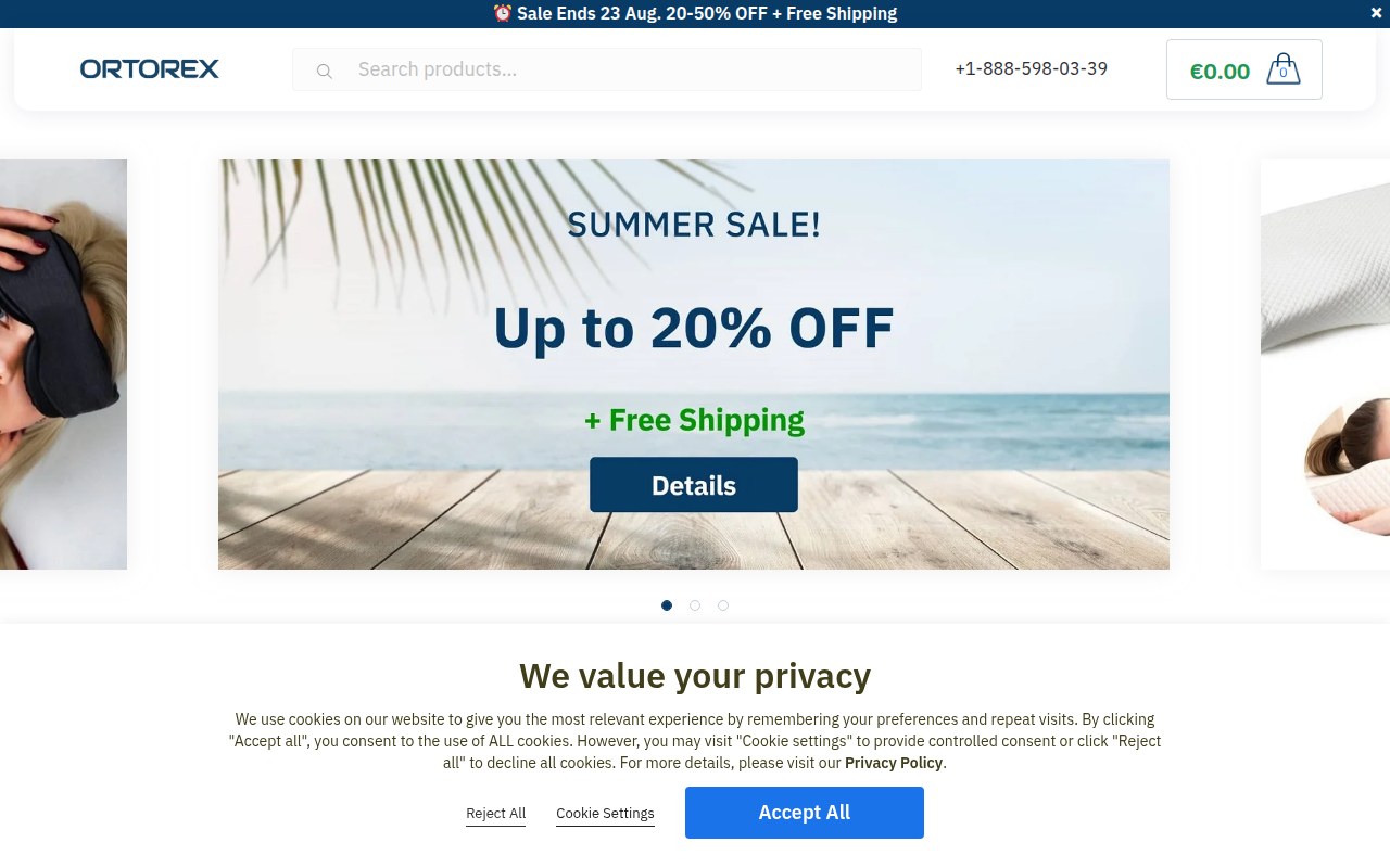 Screenshot van ortorex.com