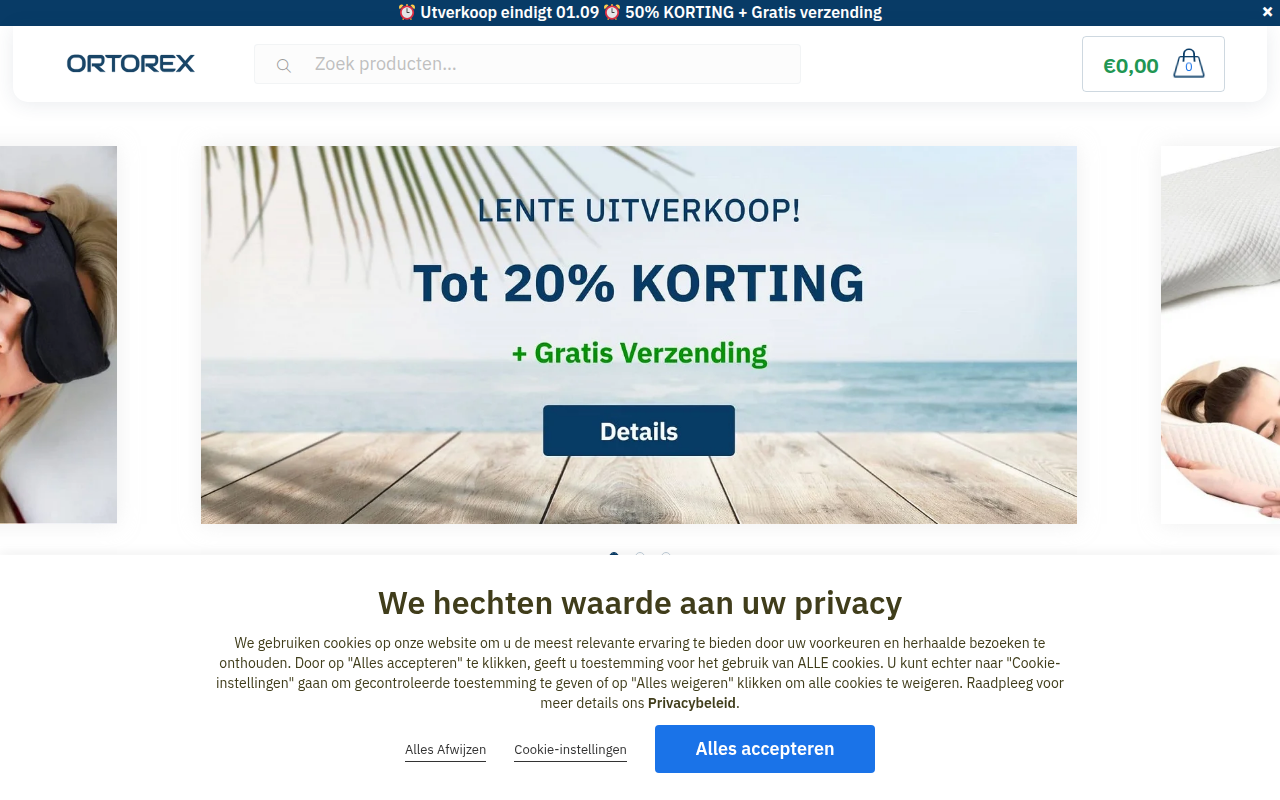 Screenshot van ortorex.nl