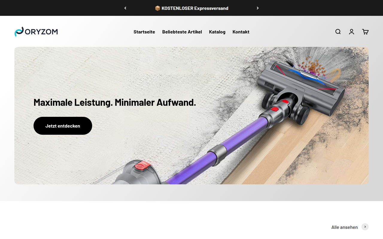 Screenshot van oryzom.de