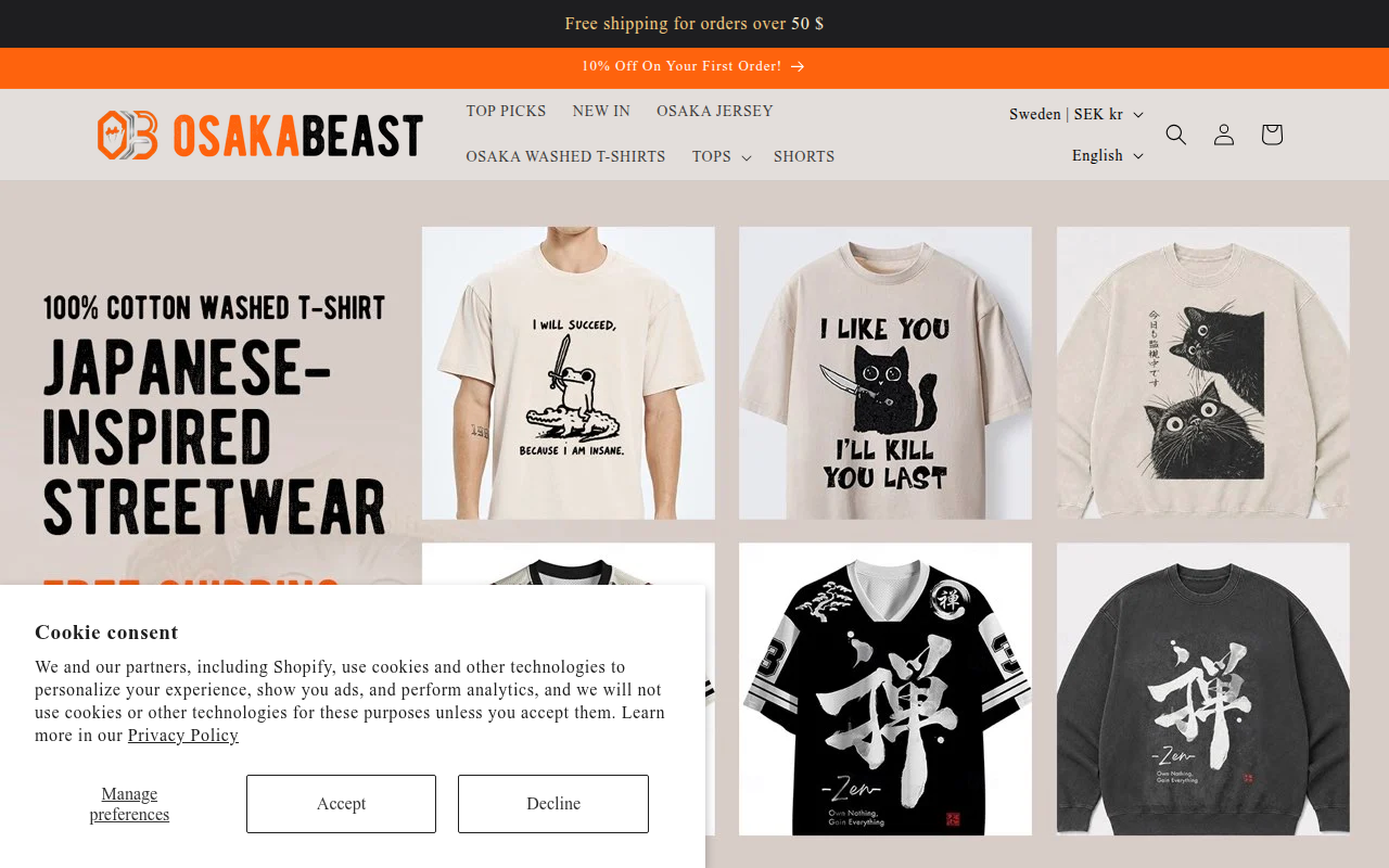 Screenshot van osakabeast.com