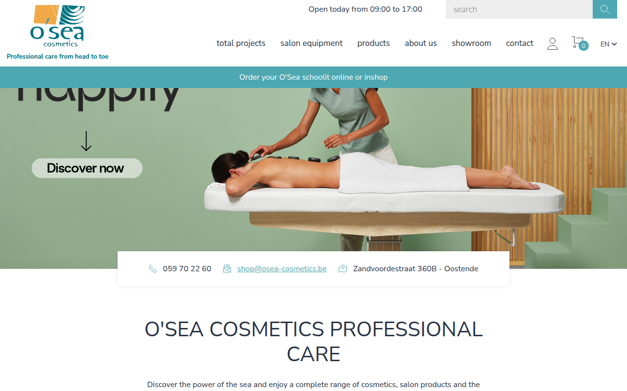 Screenshot van osea-cosmetics.be