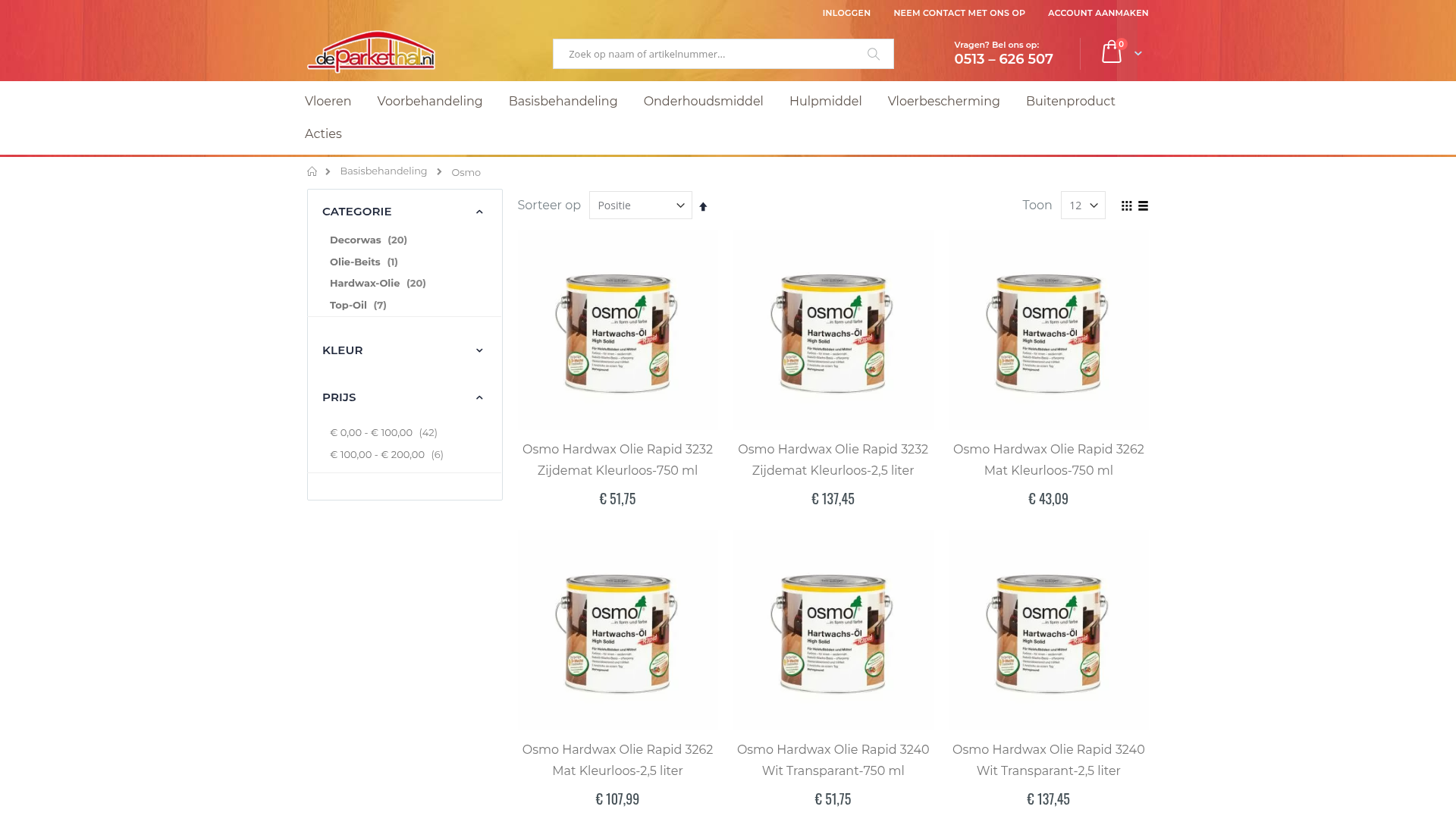 Screenshot van osmo-online.nl