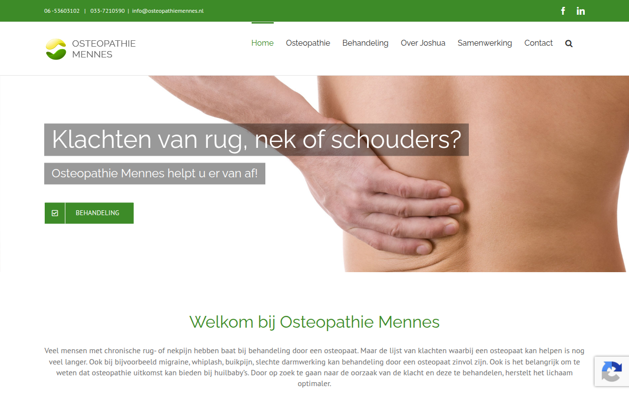 Screenshot van osteopathiemennes.nl