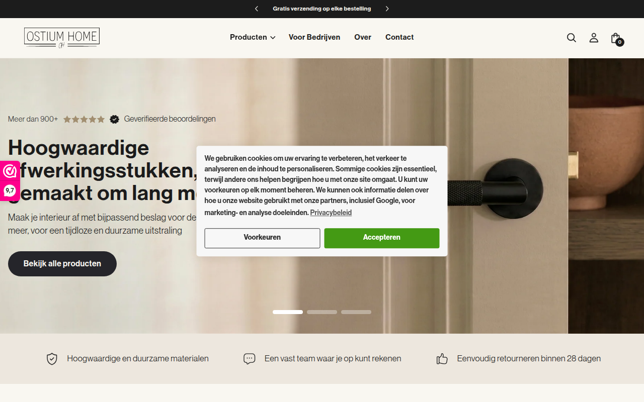 Screenshot van ostiumhome.com