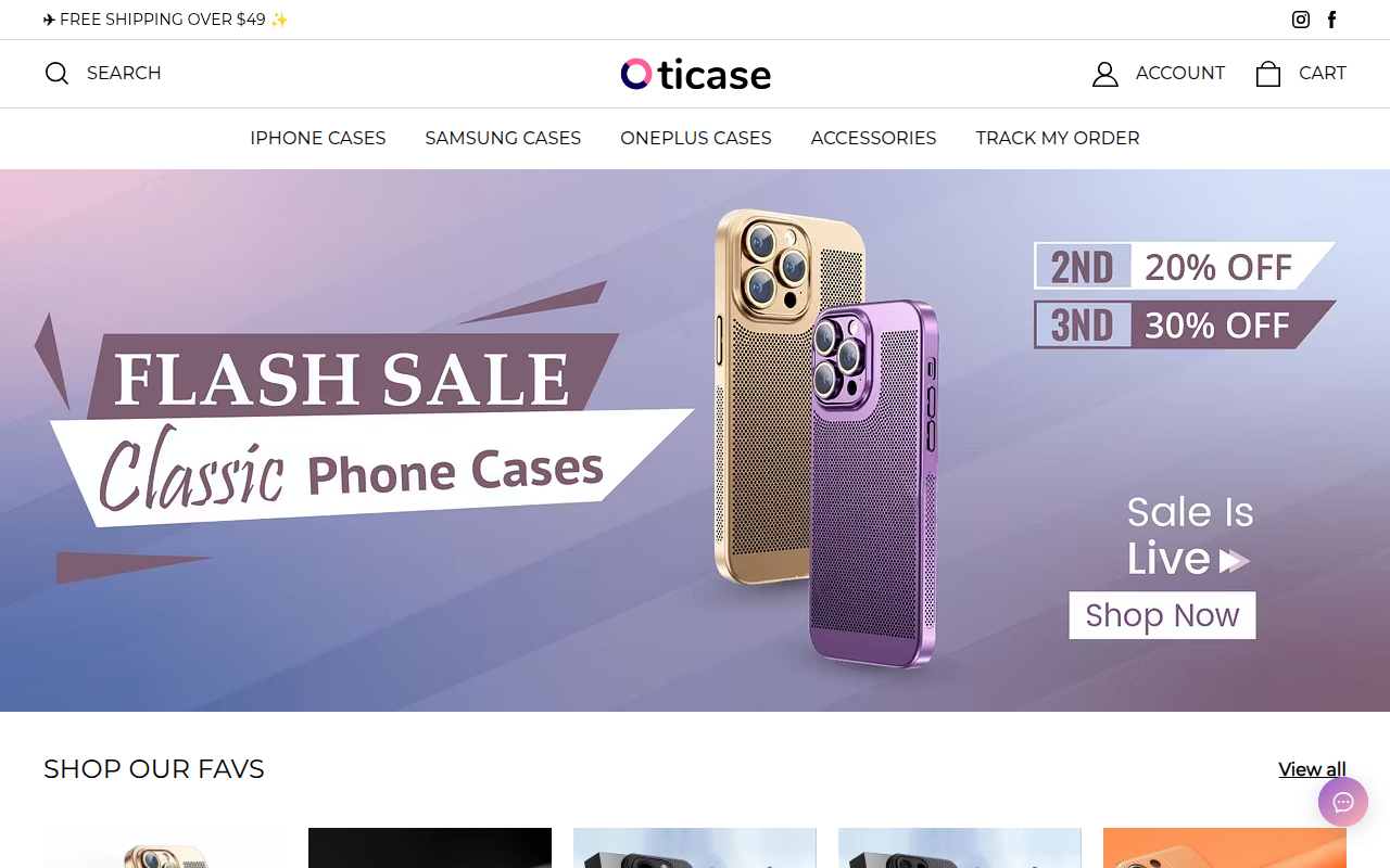 Screenshot van oticase.com