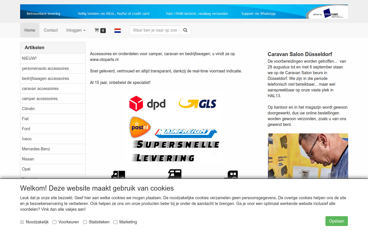Screenshot van otoparts.shop