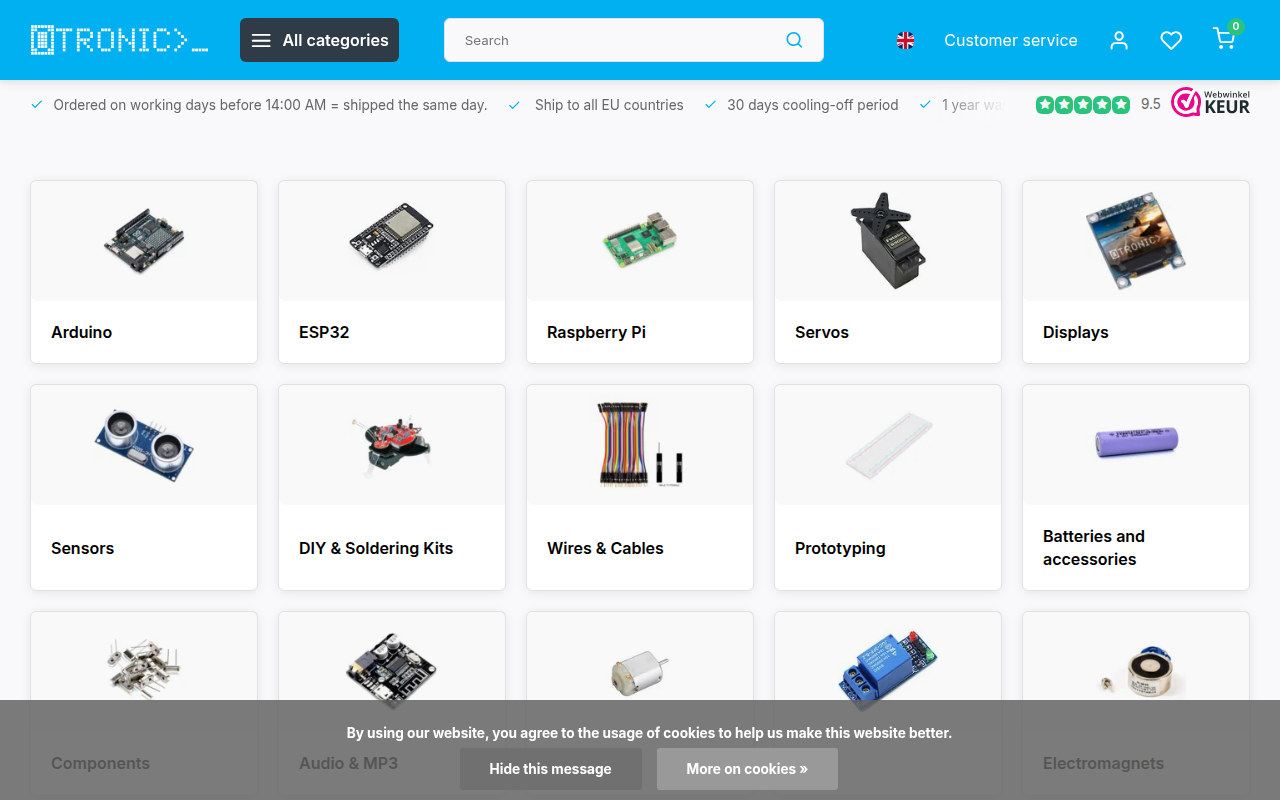 Screenshot van otronic.nl