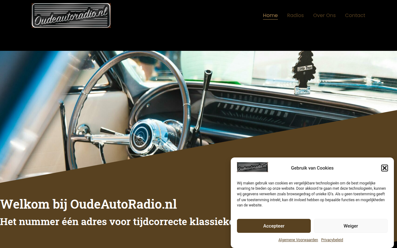 Screenshot van oudeautoradio.nl