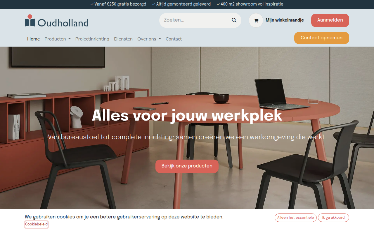 Screenshot van oudhollandkantoormeubelen.nl