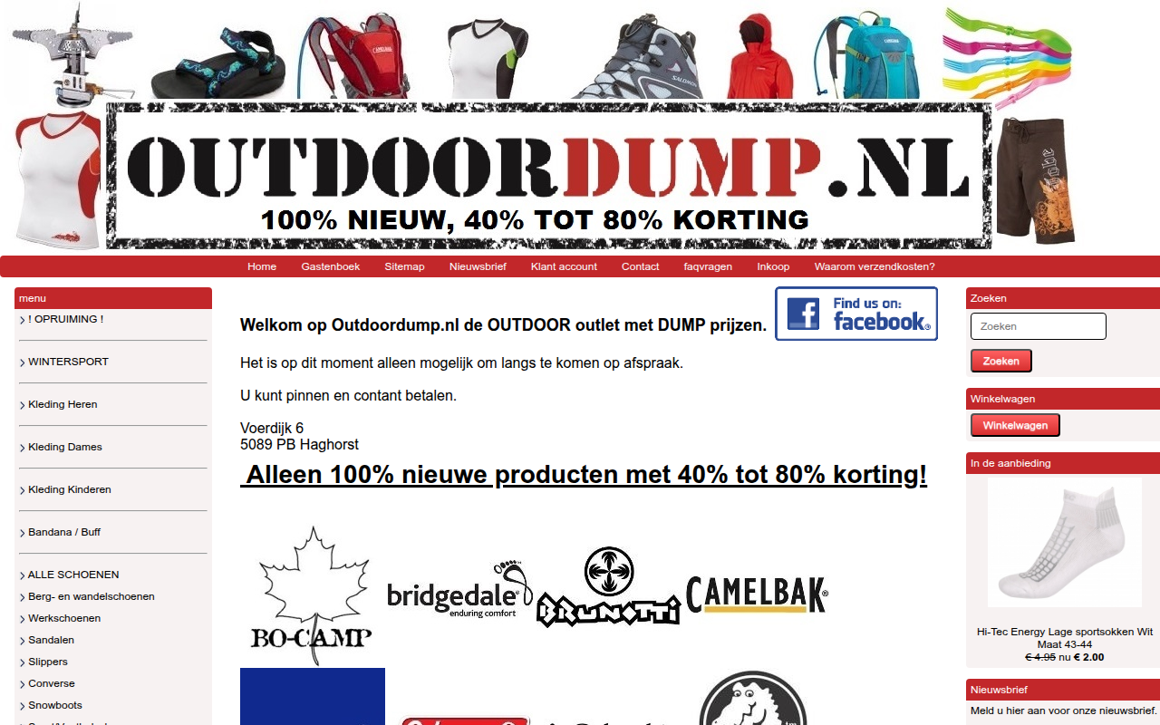 Screenshot van outdoordump.nl