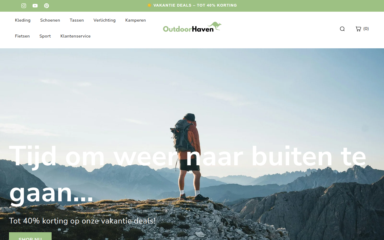 Screenshot van outdoorhaven.nl