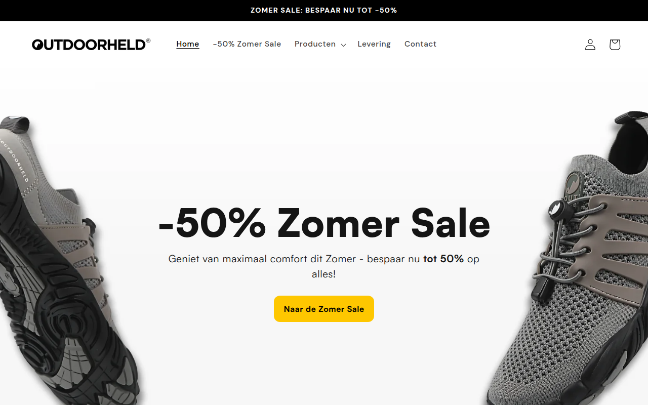 Screenshot van outdoorheld.nl