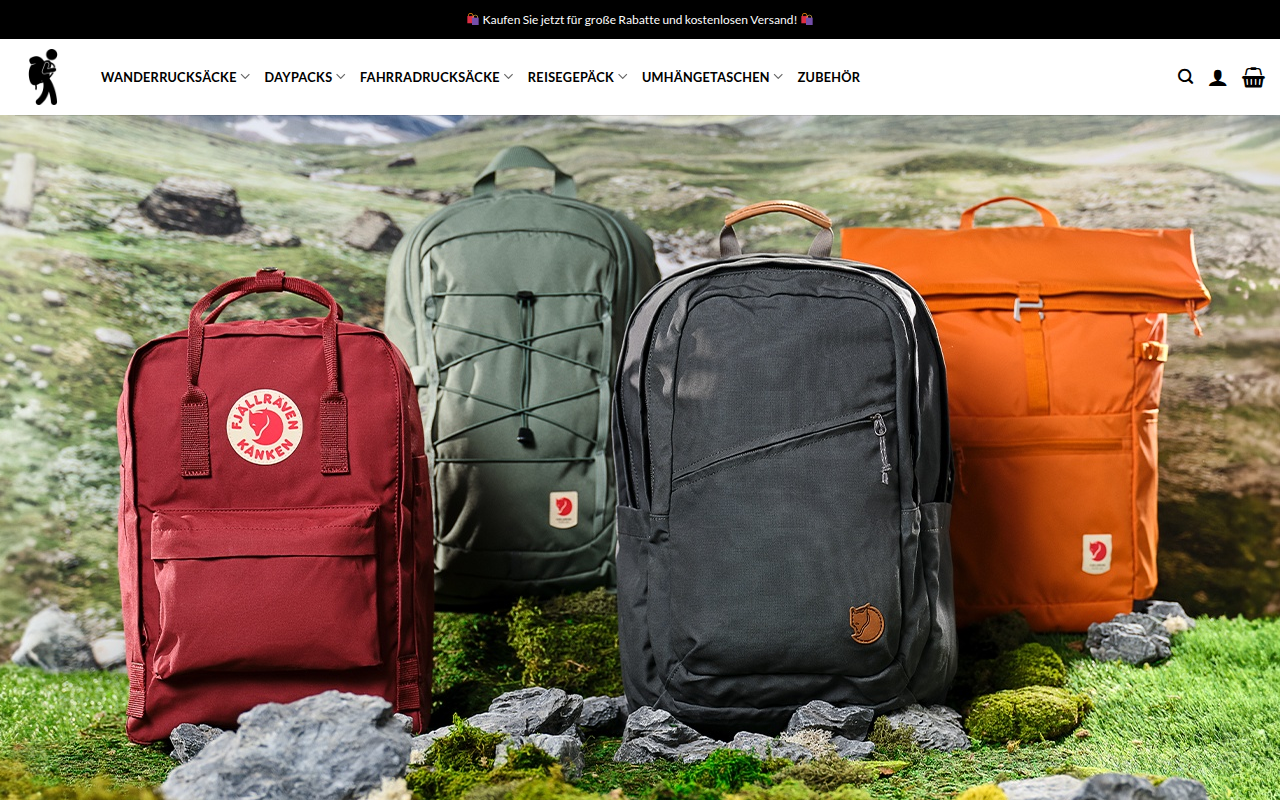Screenshot van outdoorrucksack.com