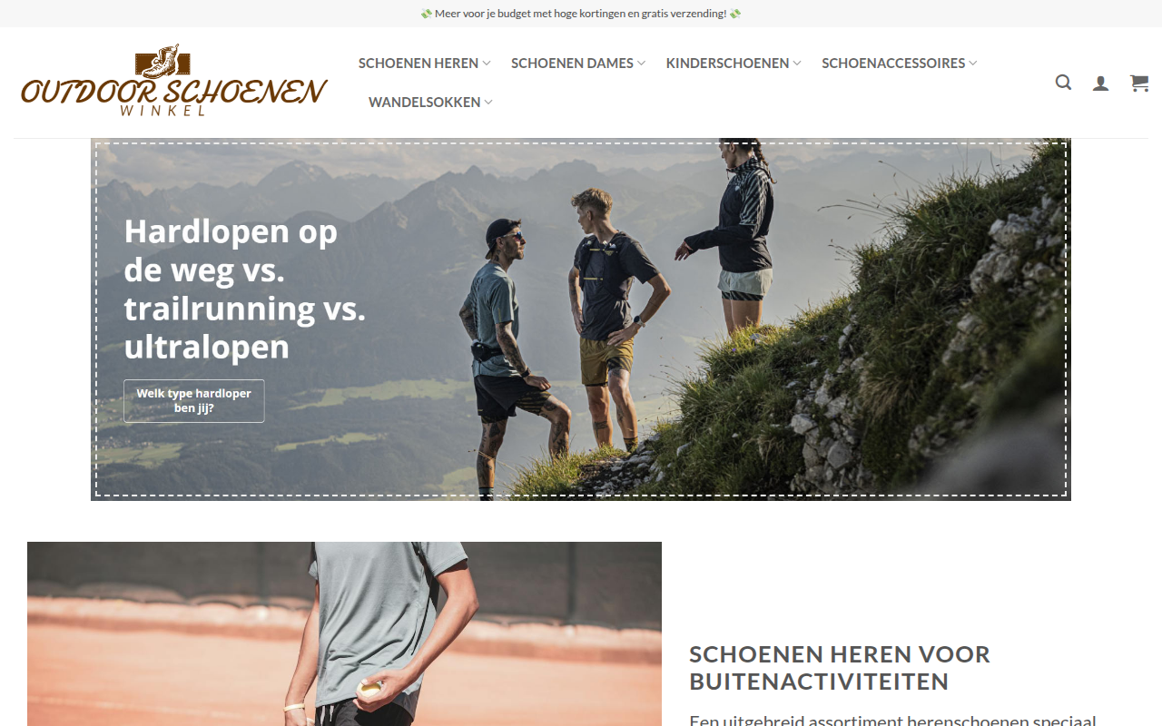 Screenshot van outdoorschoeisel.com