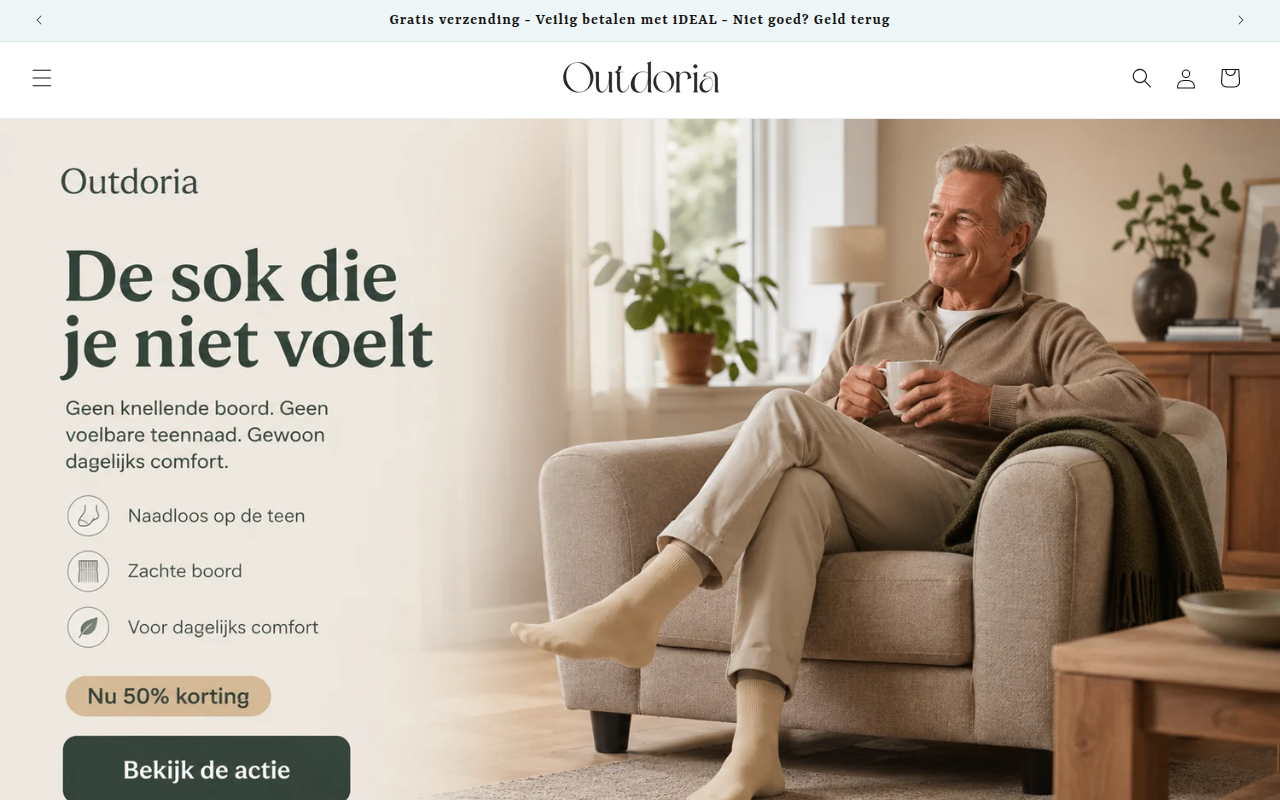 Screenshot van outdoria.nl