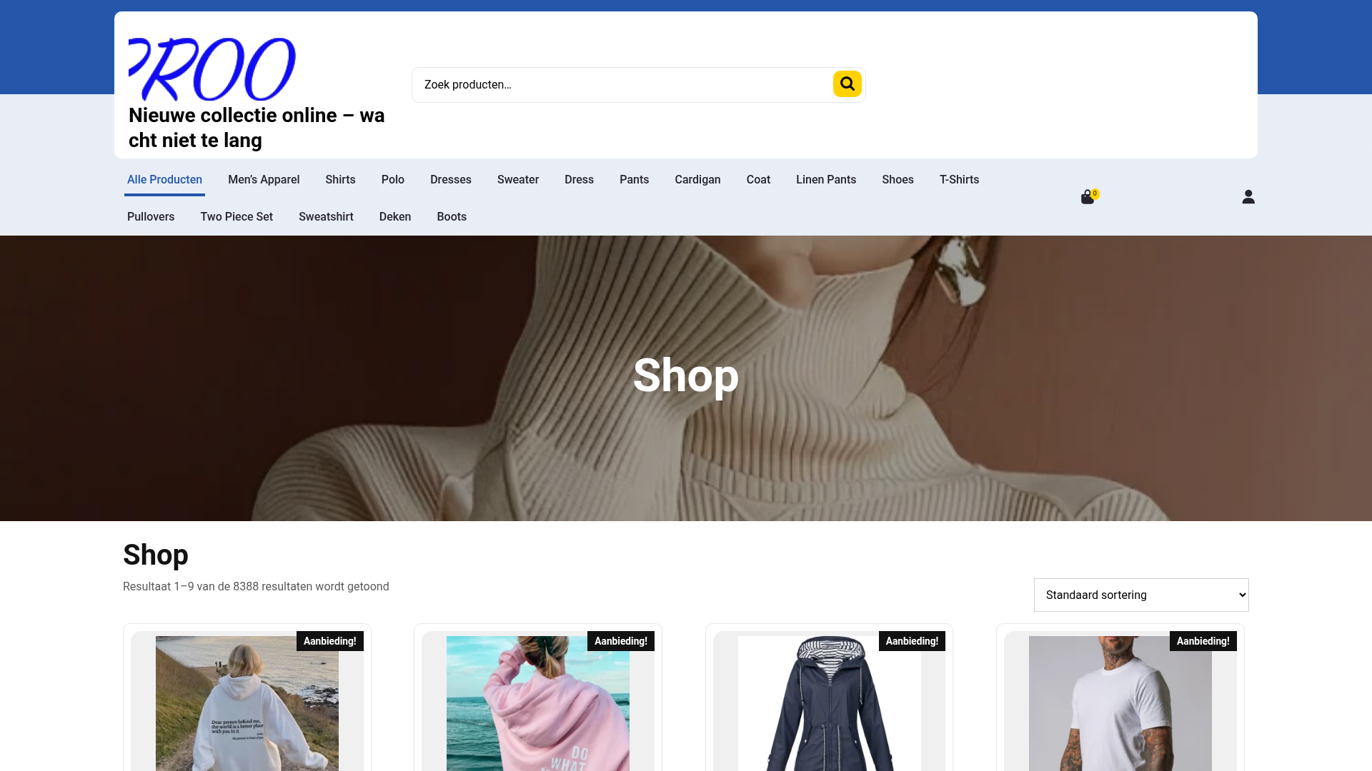Screenshot van outfitproo.com