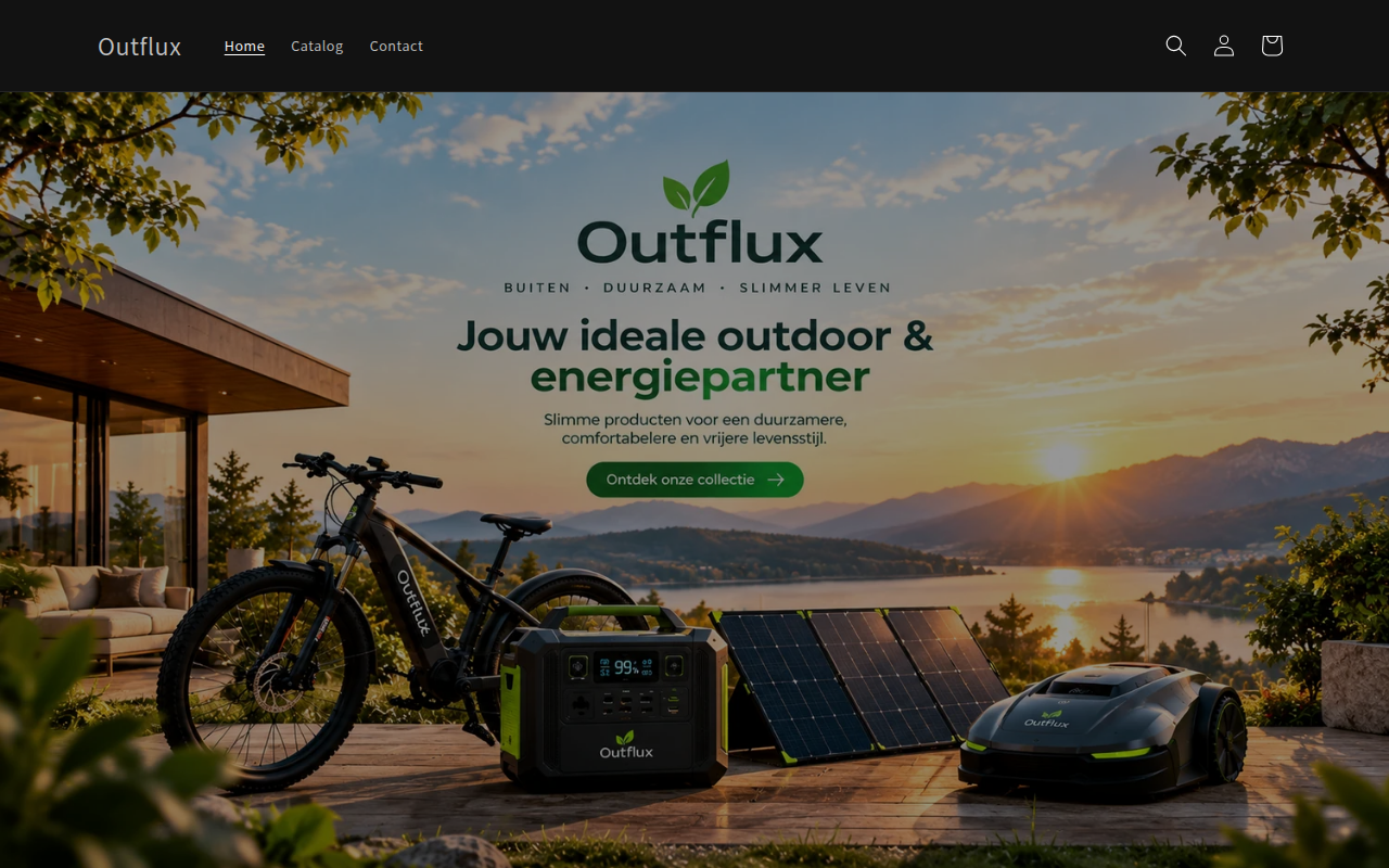 Screenshot van outflux.shop