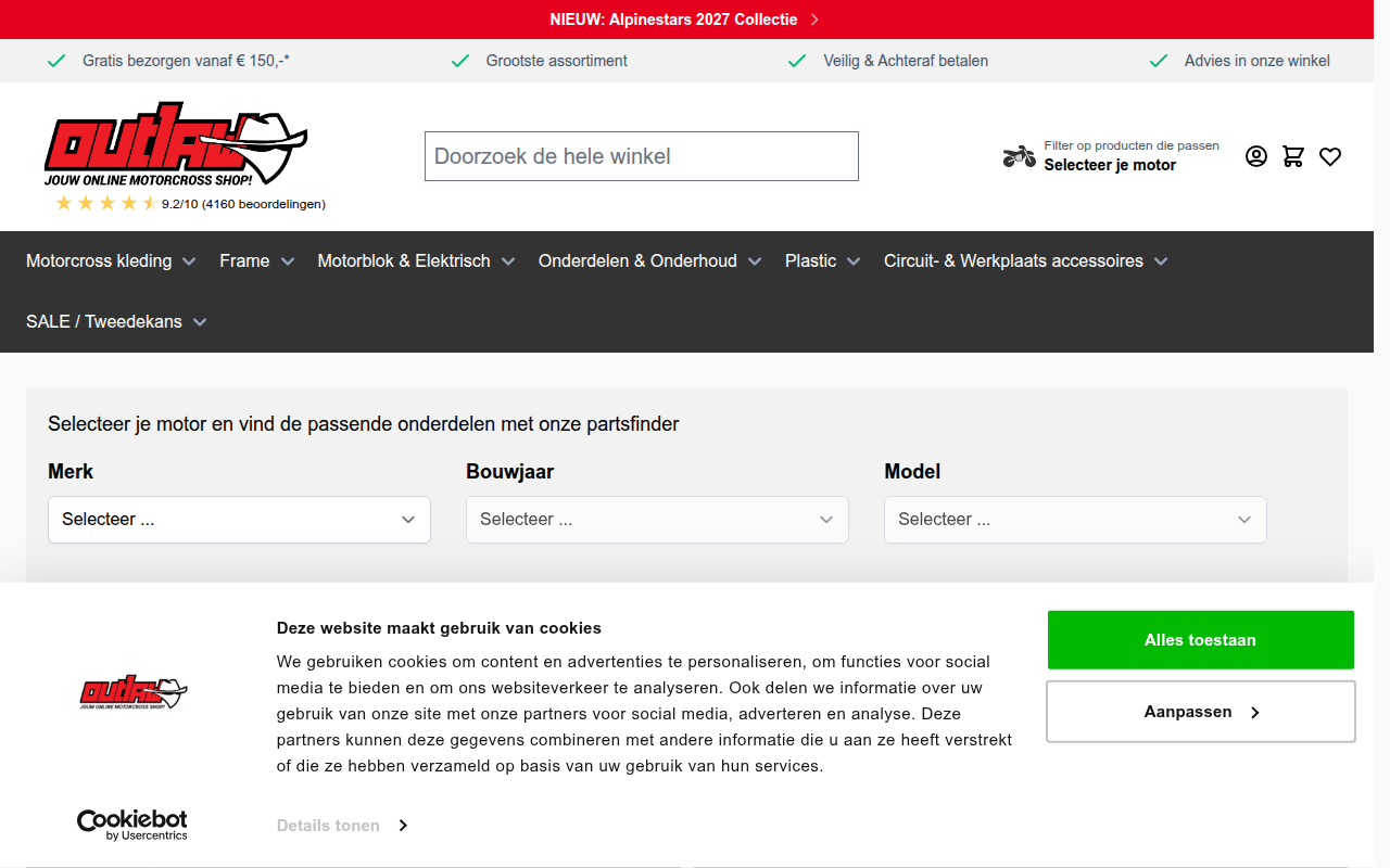 Screenshot van outlawracing.nl