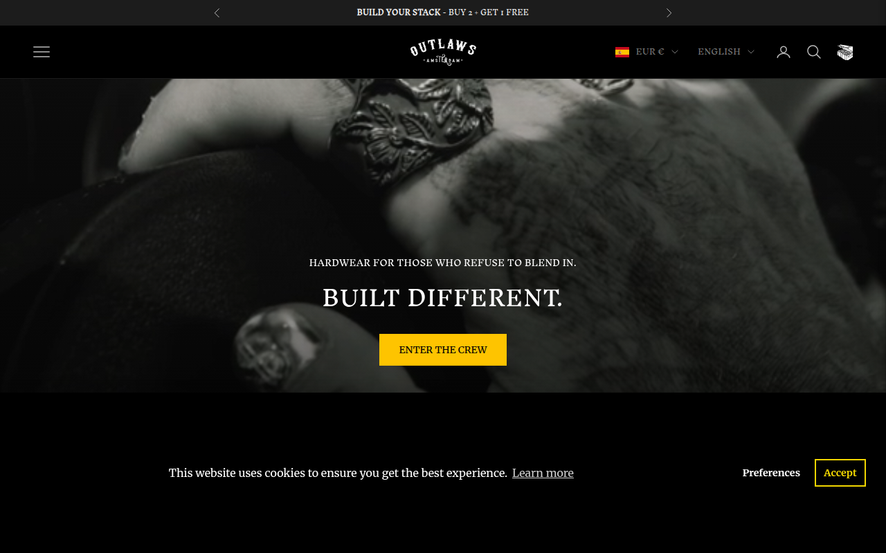 Screenshot van outlaws.amsterdam