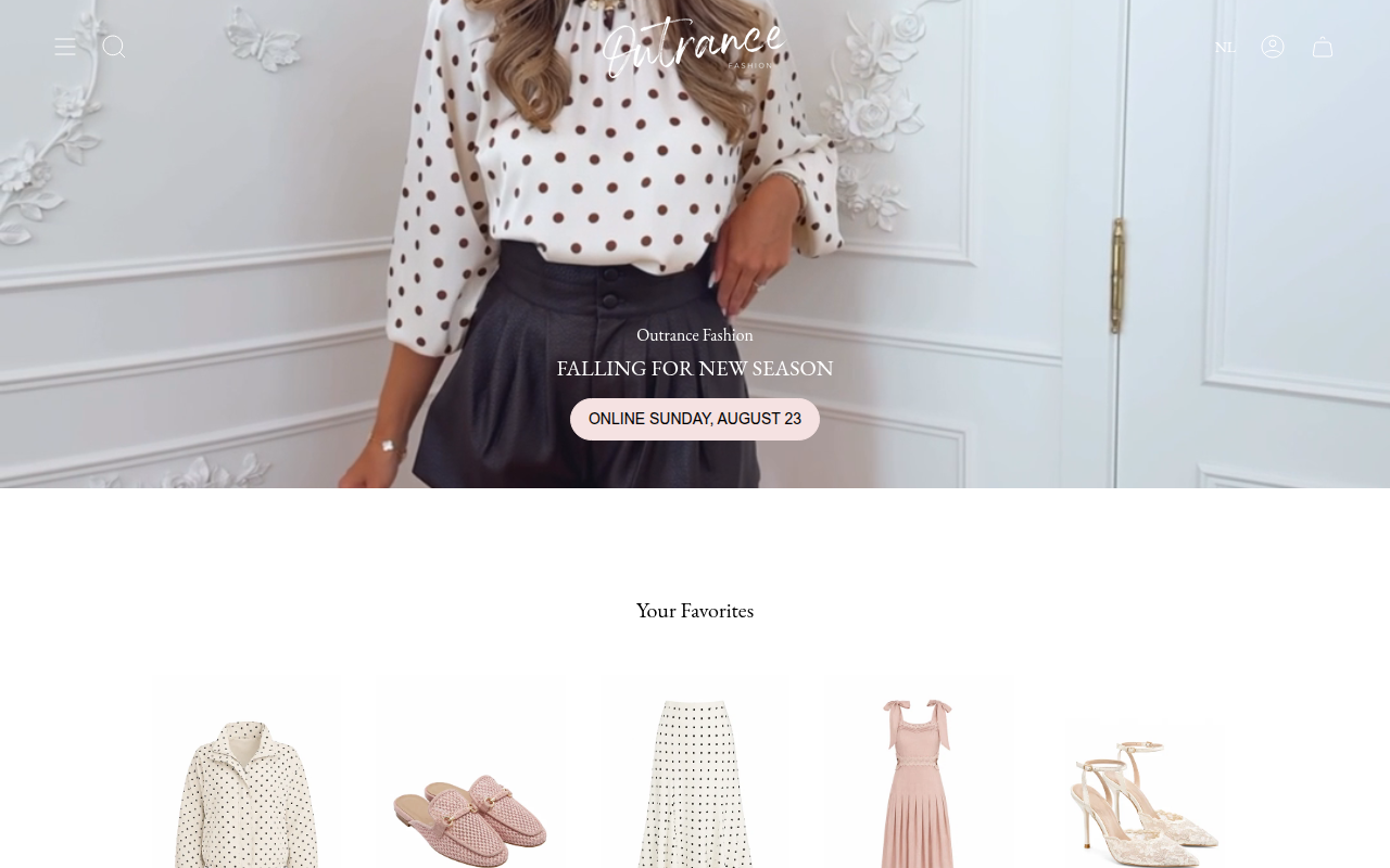 Screenshot van outrancefashion.be